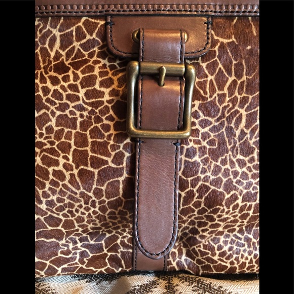 FOSSIL VINTAGE REVIVAL SATCHEL GIRAFFE PRINT π - Picture 15 of 16
